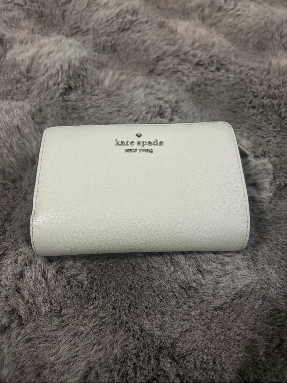 Kate Spade Pebbled Leather Billfold Light Blue/Grey